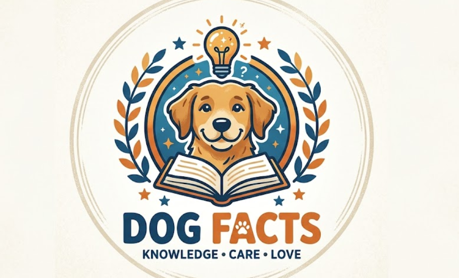 Official logo for Dog Facts website featuring a dog reading a book.