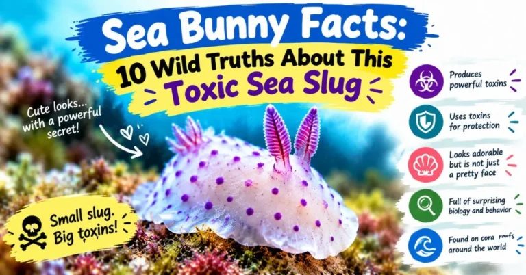 Sea bunny facts showing a cute toxic sea slug on a coral reef