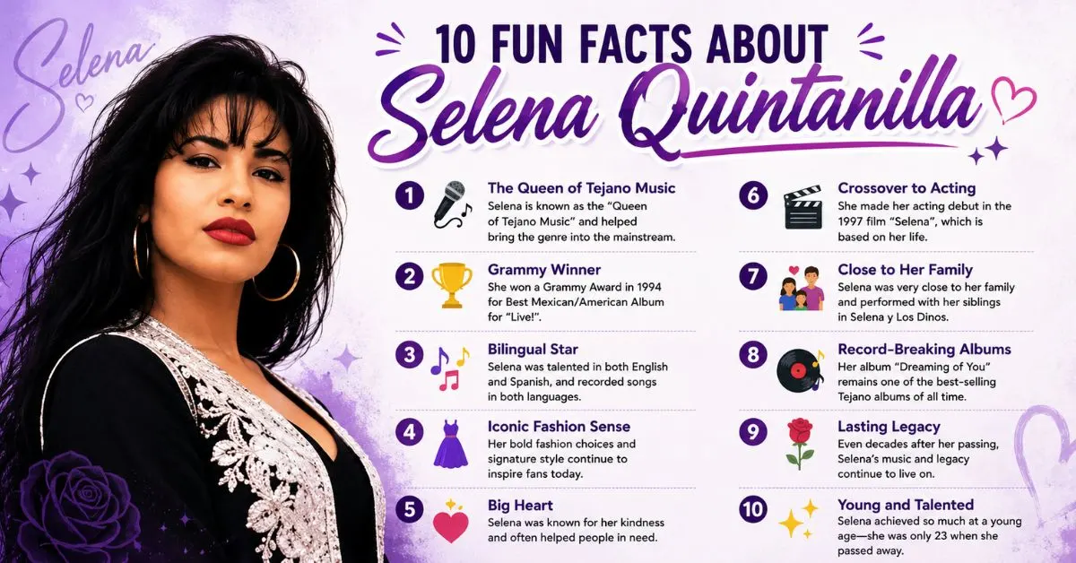 10 fun facts about Selena Quintanilla