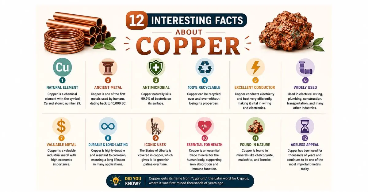 12 interesting facts about copper infographic