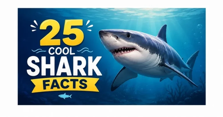 25 Cool Shark Facts with a great white shark underwater